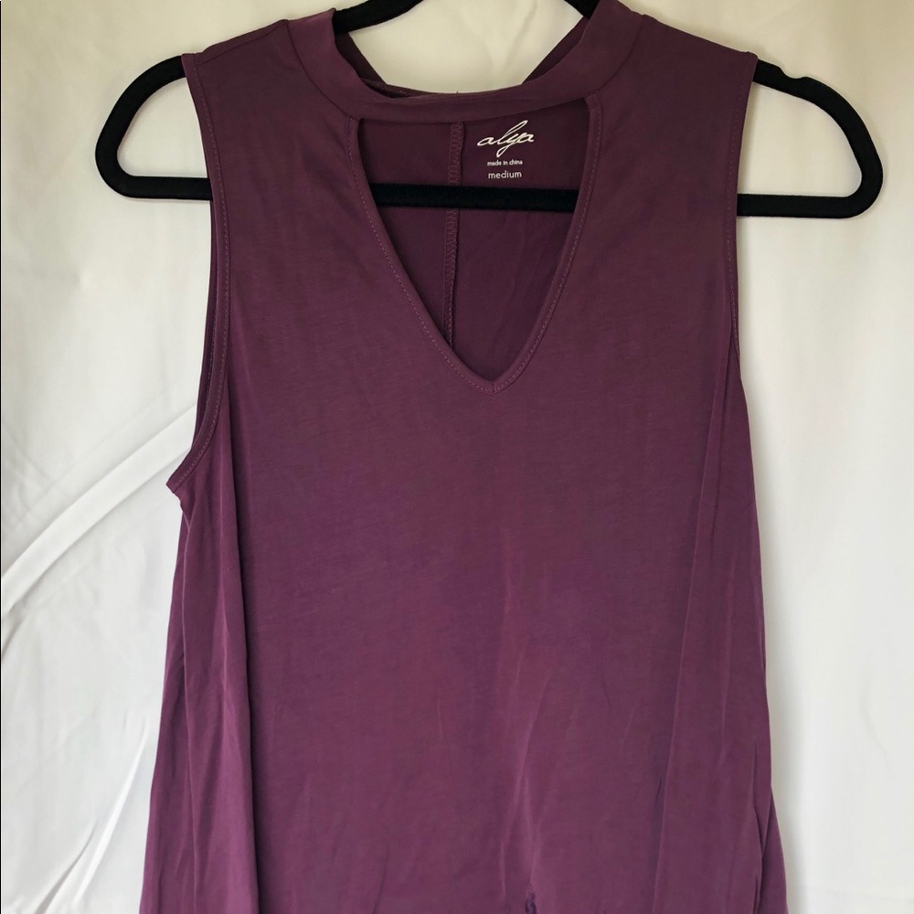 francesca’s dark purple suede top